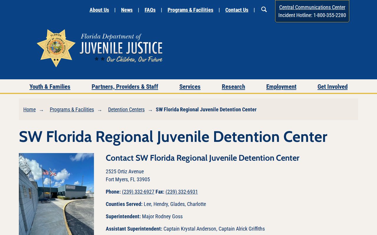 Southwest Florida Regional Juvenile Detention Center authorized release information